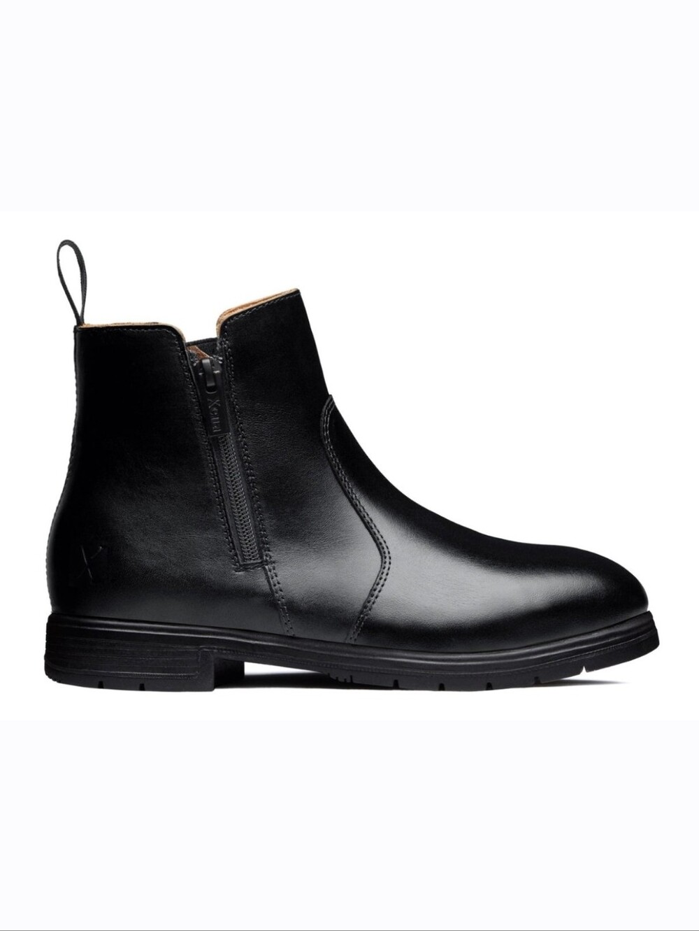 XENA Black Leather Chelsea Boots "Omega" Steel Toe Boots 9 Wide Women